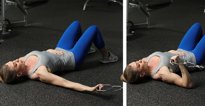 Supine One-arm Low-cable Biceps Isolation Curl